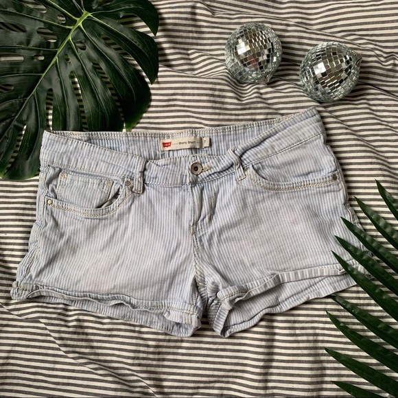 Levi’s Striped Shorty Shorts - Picture 1 of 5